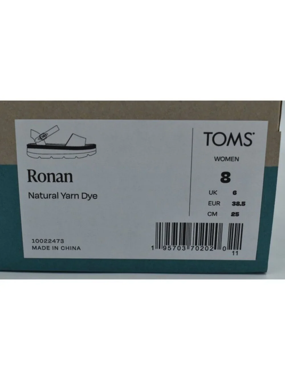 TOMS‎ Womens Size 8 Ronan Natural Yarn Dyed Espadrille Sandals Shoes